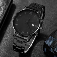 4-Piece/Set（Without Box ) Black Watch Set With Bracelet, Necklace, and Ring