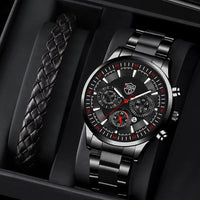 Fashion Men's Watches Business Stainless Steel Quartz Wrist Watch