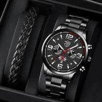Fashion Men's Watches Business Stainless Steel Quartz Wrist Watch
