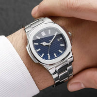 Luxury Men (Without Box) Business Watch, Stainless Steel Watch With Calendar