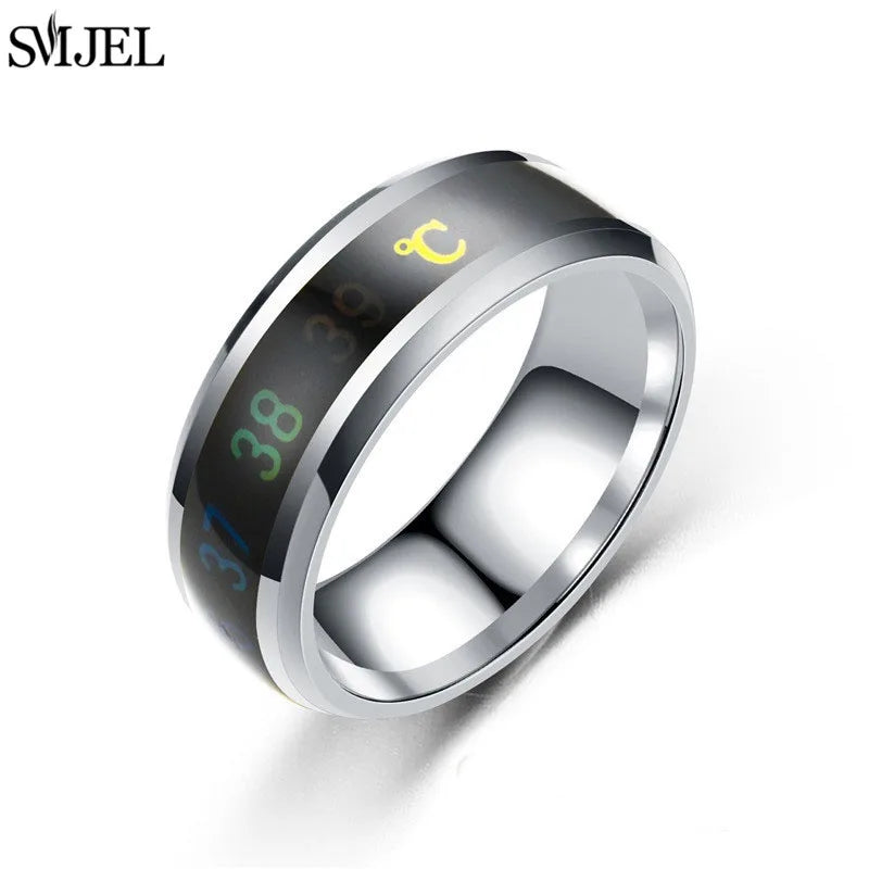 Smart Stainless Steel Sensor Body Temperature Ring for Couples, Multifunctional
