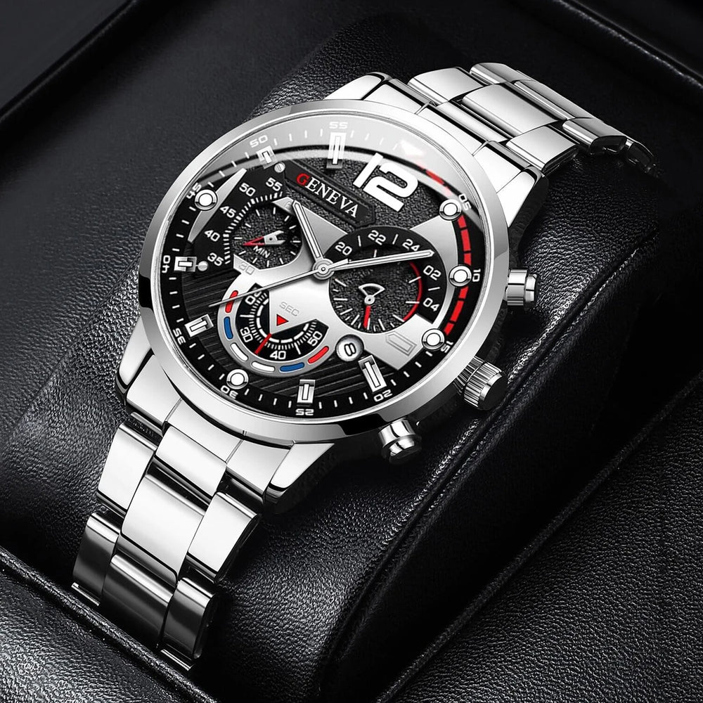 Fashion Men's Watch, Stainless Steel Band, Wristwatch With Calendar