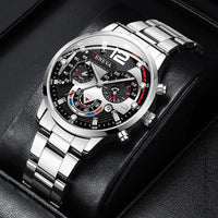Fashion Men's Watch, Stainless Steel Band, Wristwatch With Calendar