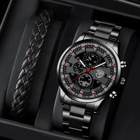 Fashion Men's Watches Business Stainless Steel Quartz Wrist Watch