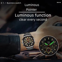 Fashion Men's Watches Business Stainless Steel Quartz Wrist Watch