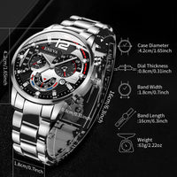 Fashion Men's Watch, Stainless Steel Band, Wristwatch With Calendar