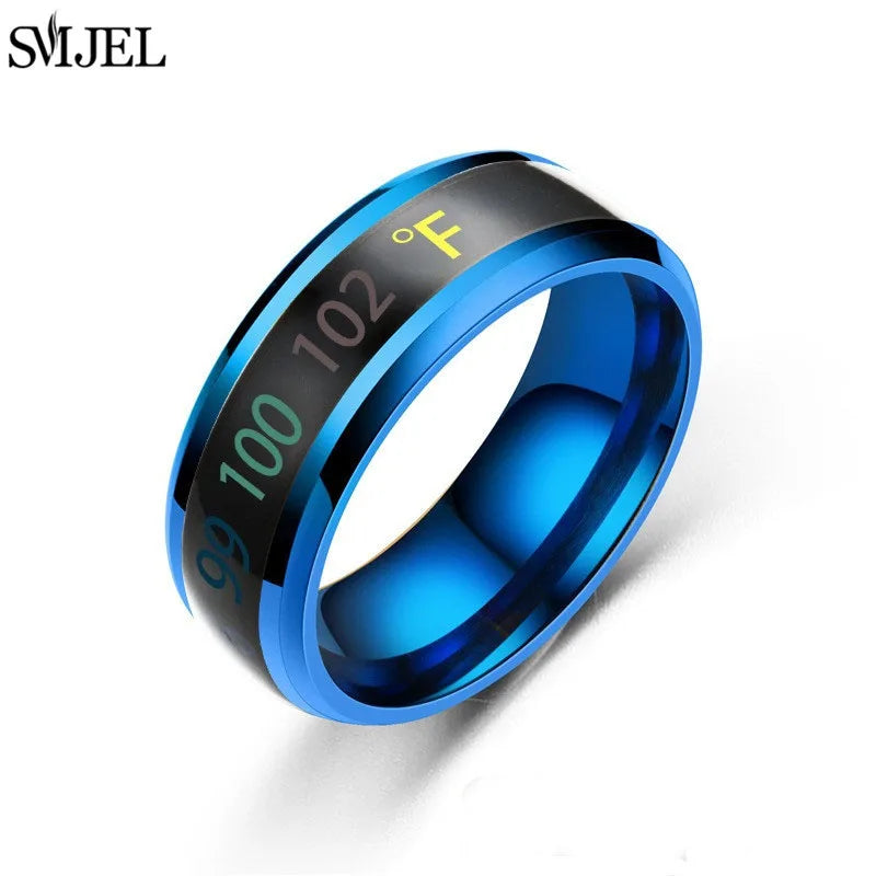 Smart Stainless Steel Sensor Body Temperature Ring for Couples, Multifunctional