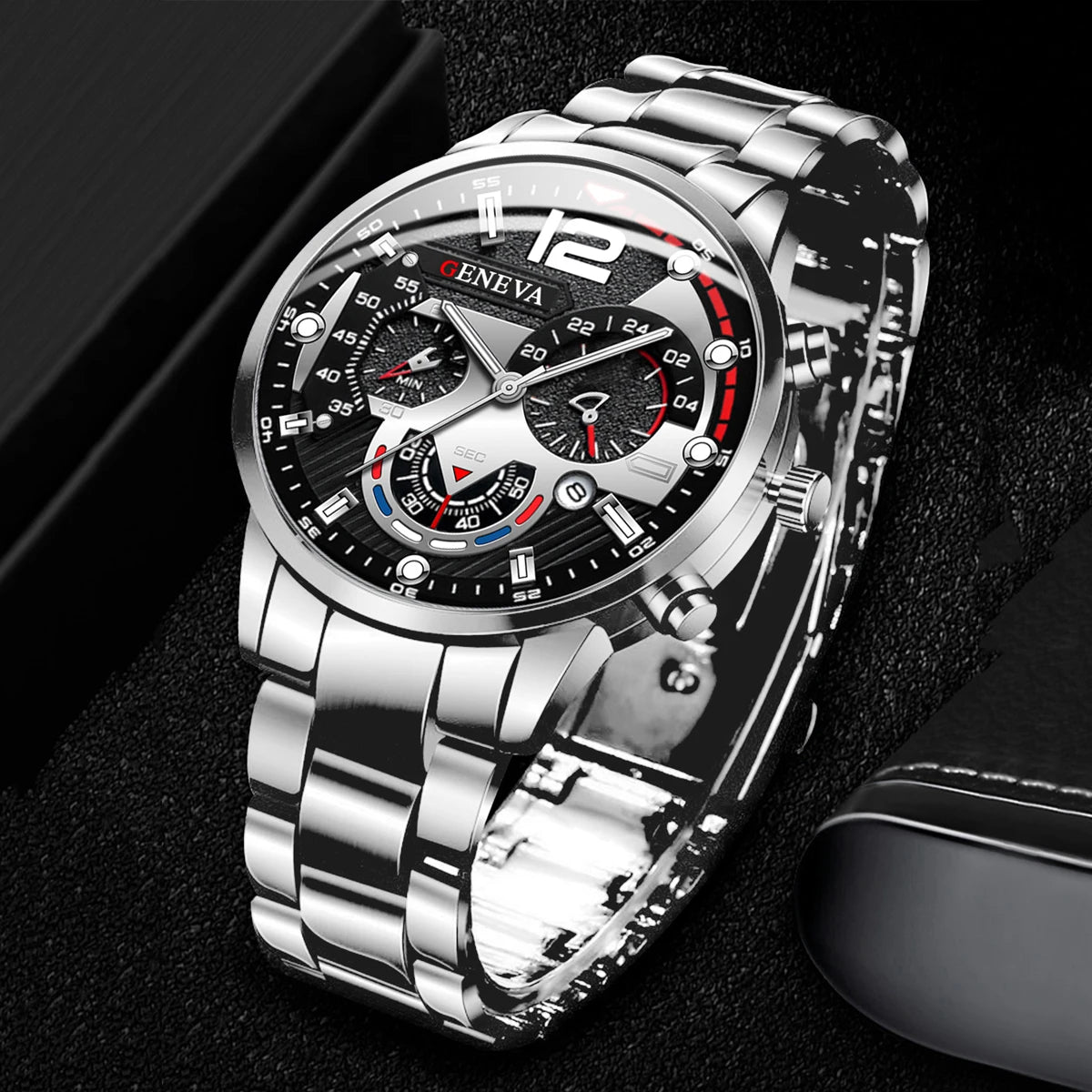 Fashion Men's Watch, Stainless Steel Band, Wristwatch With Calendar