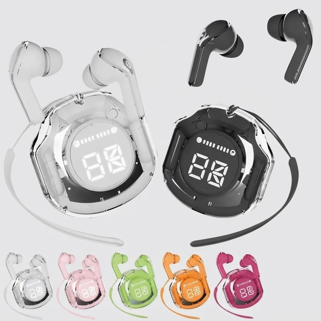 Transparent Bluetooth 5.3 Earbuds Fast Charging Rechargeable